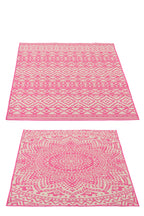 J-LINE BUITENKLEED MOZAÏEK POLYPROPYLENE ROZE/WIT 170 X 120 CM SET VAN 2 - Tuincentrum Lopik