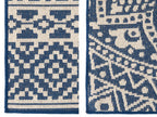 Rug Outdoor Mosaic Polypropylene Dark Blue/White Assortment Of 2 - Tuincentrum Lopik