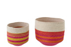 J-LINE SET OF 2 BASKET STRIPED SEAGRASS MULTI