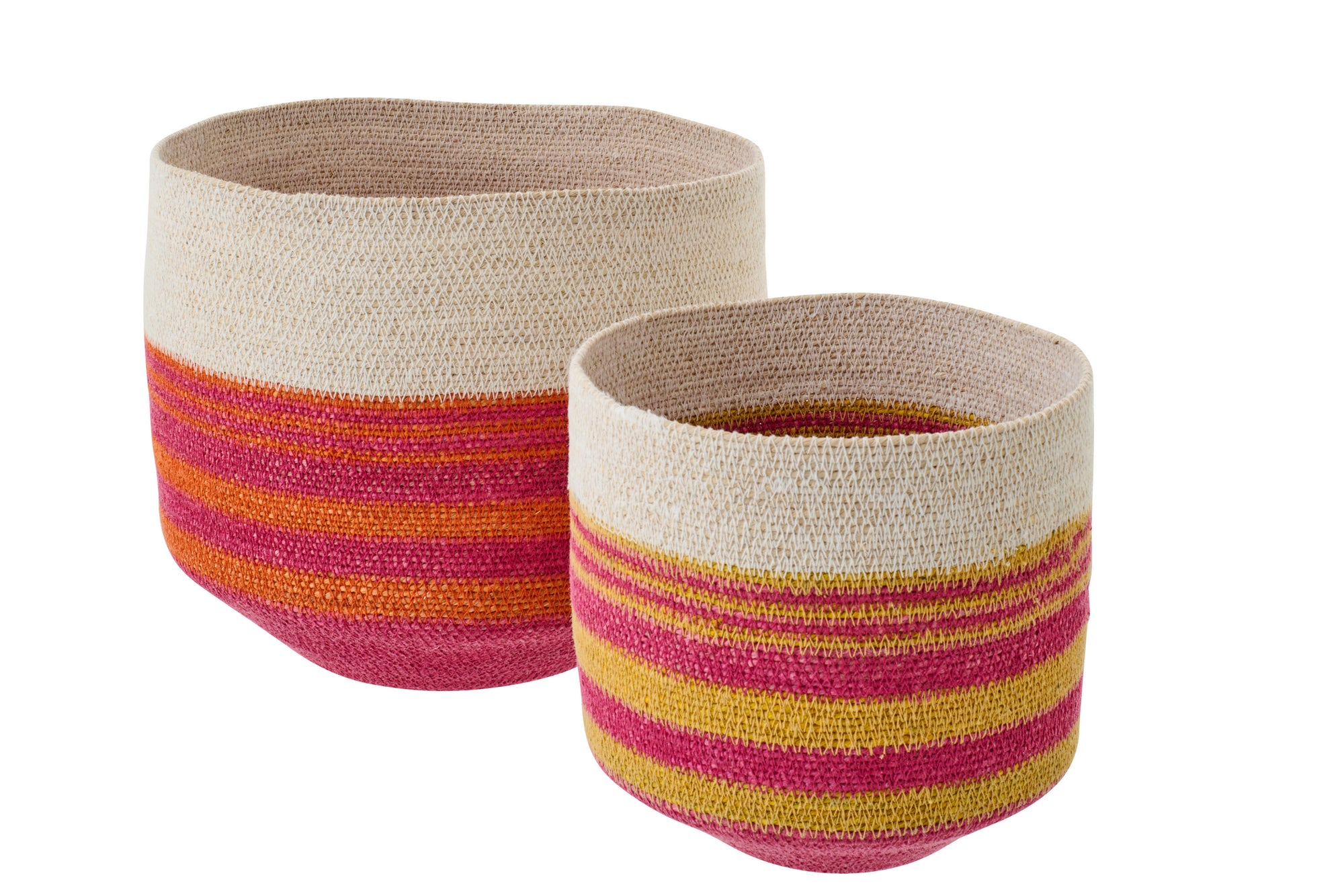 J-LINE SET OF 2 BASKET STRIPED SEAGRASS MULTI