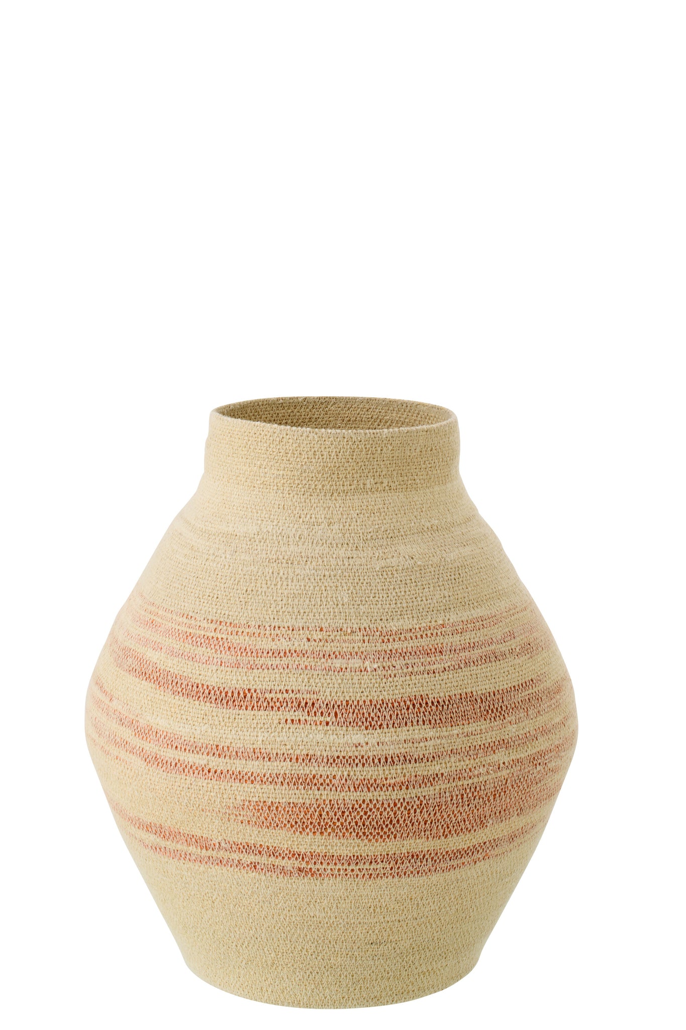 J-LINE BASKET STRIPED SEAGRASS NATURAL/DARK ORANGE