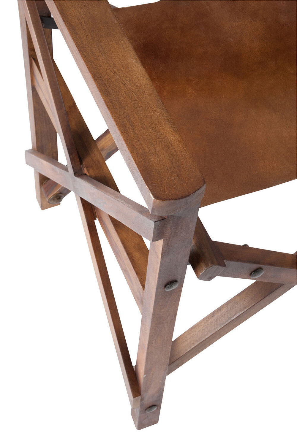 Directe stoel opvouwbaar hout/leer cognac Xx - Tuincentrum Lopik
