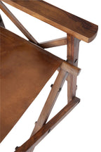 Directe stoel opvouwbaar hout/leer cognac Xx - Tuincentrum Lopik