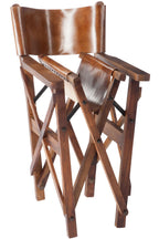Directe stoel opvouwbaar hout/leer cognac Xx - Tuincentrum Lopik