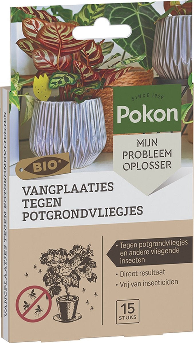  BIO VANGPLAATJES TEGEN POTGROND VLIEGJES 15 STUKS