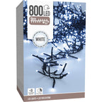 Maxi Cluster Kerstverlichting - 800 Led - 12M - Wit - Timer - Lichtfuncties - Geheugen - Buiten