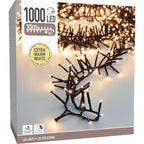 Maxi Cluster Kerstverlichting - 1000 Led - 15M - Extra Warm Wit - Timer - Lichtfuncties - Geheugen - Buiten