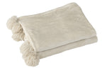 J-LINE PLAID POMPOM POLYESTER BEIGE/MINT - Tuincentrum Lopik