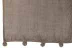 J-LINE PLAID POMPOM POLYESTER TAUPE - Tuincentrum Lopik