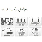 Micro Cluster 200 Led - 4M - Two Tone Romantic - Batterij - Lichtfuncties - Geheugen - Timer