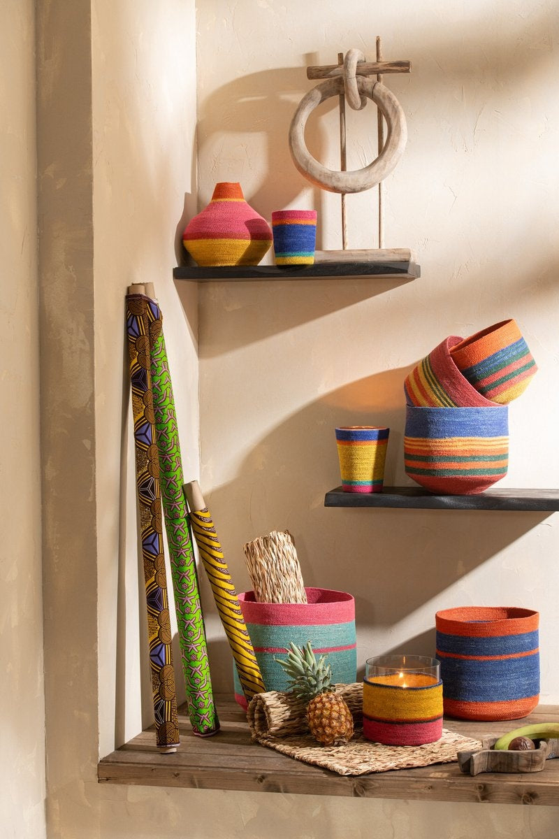 J-Line Decoratieve Ringen Verticaal Hout Naturel