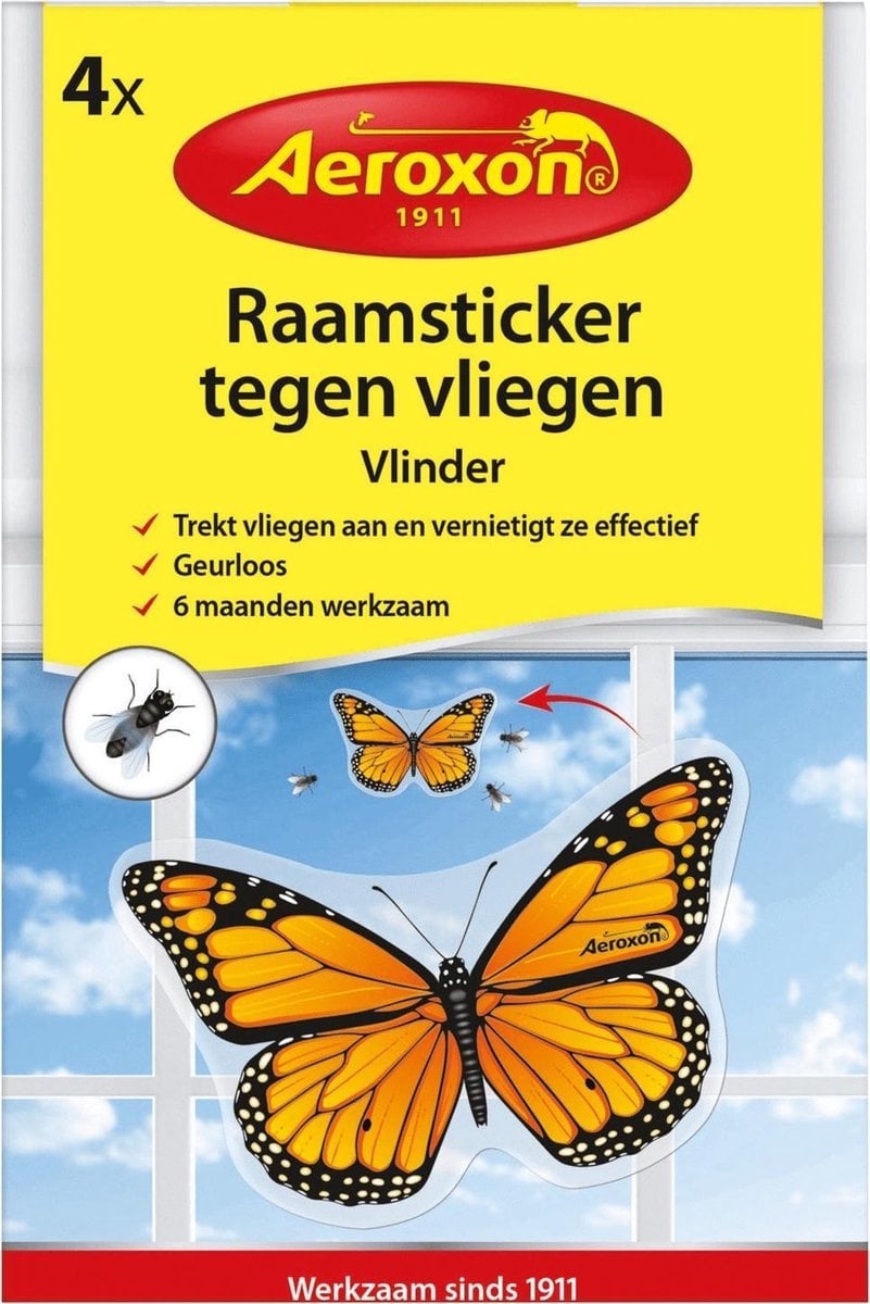 RAAMSTICKER TEGEN VLIEGEN 4 STUKS