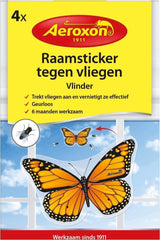 RAAMSTICKER TEGEN VLIEGEN 4 STUKS