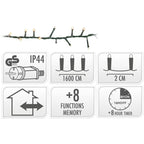 Microcluster - 800 Led - 16M - Extra Warm Wit - Timer - Lichtfuncties - Geheugen - Buiten