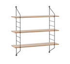 MIRRORS AND MORE WANDPLANK CLARA METAAL/HOUT ZWART/WIT 62 CM