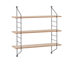 MIRRORS AND MORE WANDPLANK CLARA METAAL/HOUT ZWART/WIT 62 CM