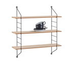 MIRRORS AND MORE WANDPLANK CLARA METAAL/HOUT ZWART/WIT 62 CM
