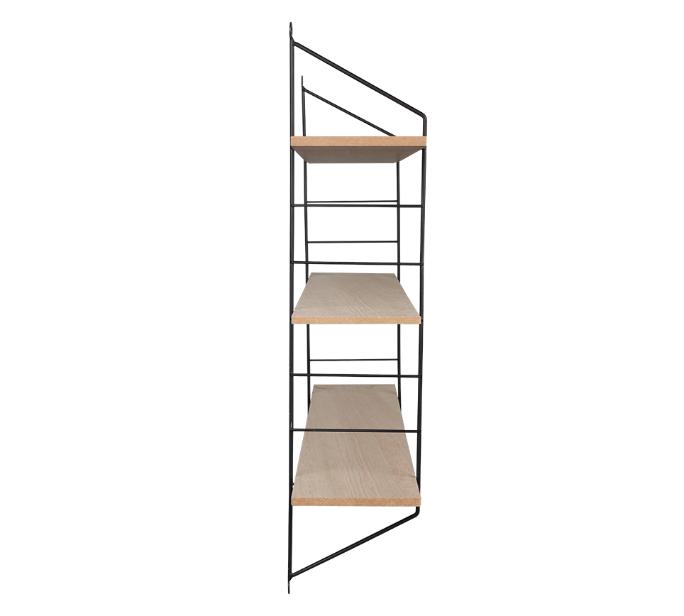 MIRRORS AND MORE WANDPLANK CLARA METAAL/HOUT ZWART/WIT 62 CM