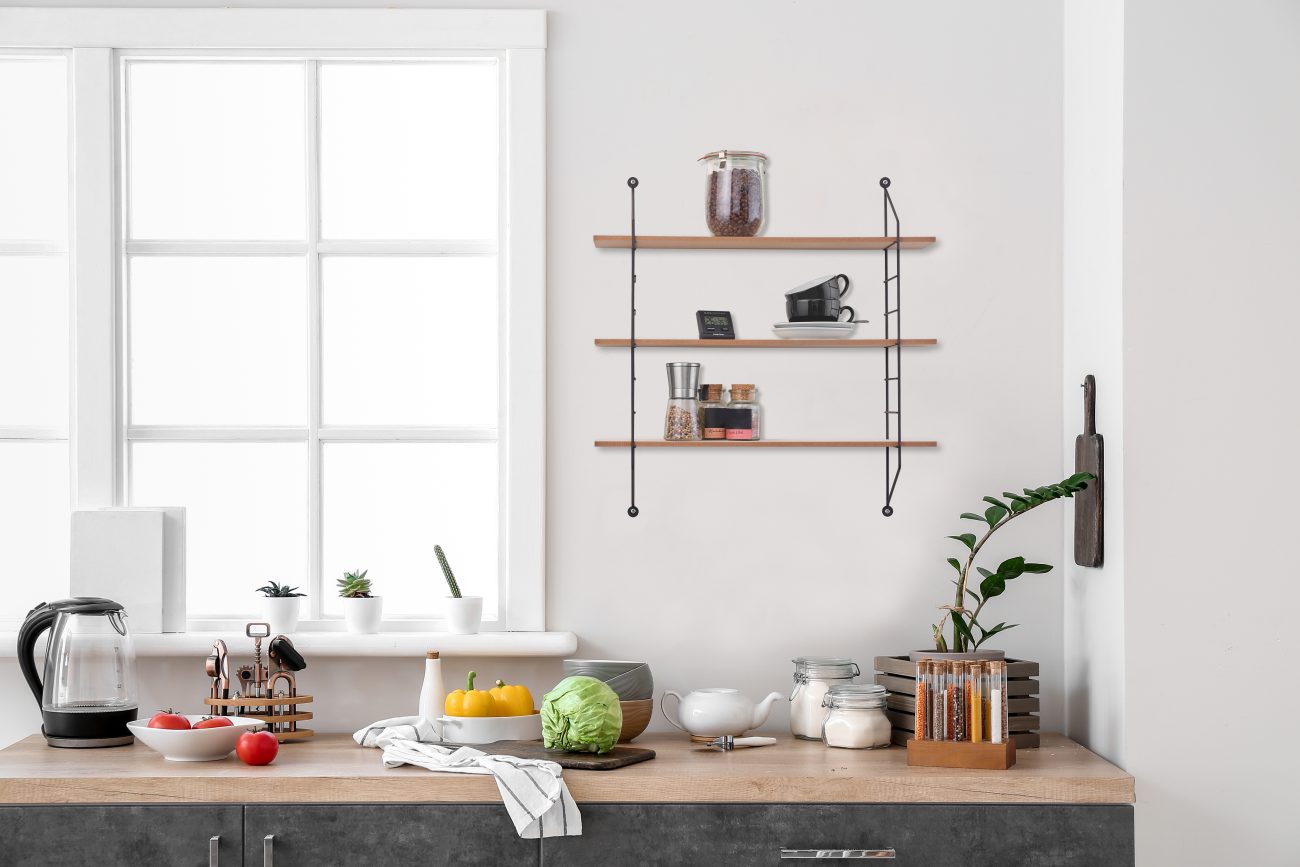 MIRRORS AND MORE WANDPLANK CLARA METAAL/HOUT ZWART/WIT 62 CM