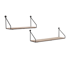 MIRRORS AND MORE WANDPLANK DANA METAAL/HOUT ZWART 45 CM