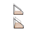 MIRRORS AND MORE WANDPLANK DANA METAAL/HOUT ZWART 45 CM