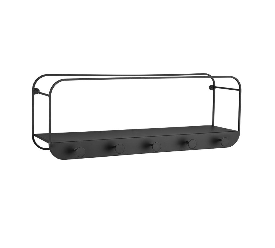 MIRRORS AND MORE WANDPLANK LIANDRA METAAL ZWART 50 CM