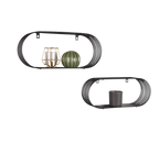 MIRRORS AND MORE WANDPLANK JOYCE METAAL ZWART 43 CM