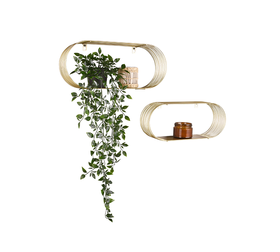 MIRRORS AND MORE WANDPLANK JOYCE METAAL GOUD 43 CM