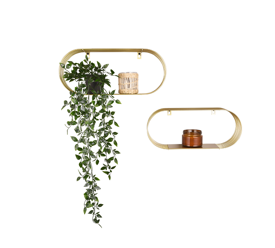 MIRRORS AND MORE WANDPLANK JOYCE METAAL GOUD 43 CM