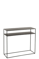Console Rechthoekig 2 Planken Metaal Zwart