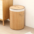 Ceruzo Wasmand Met Deksel - Bamboe - Rond - 48 Liter