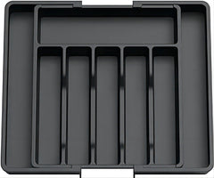 Verstelbare Bestekbak - Uitschuifbaar Naar 8 Vaks - 33-57 X 38 X 5.5 Cm - Zwart