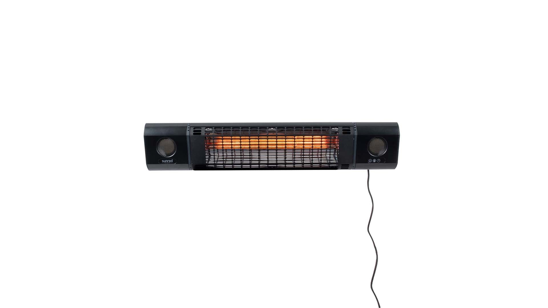 SUNRED SUN AND SOUND ULTRA WANDMODEL ZWART 2000 WATT