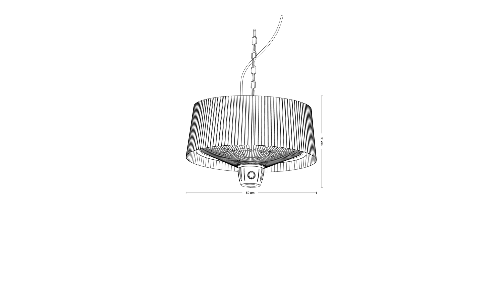 SUNRED COMPACT ARTIX BRIGHT HANGEND TERRASVERWARMER ZWART 1500W ARTIX C-HB