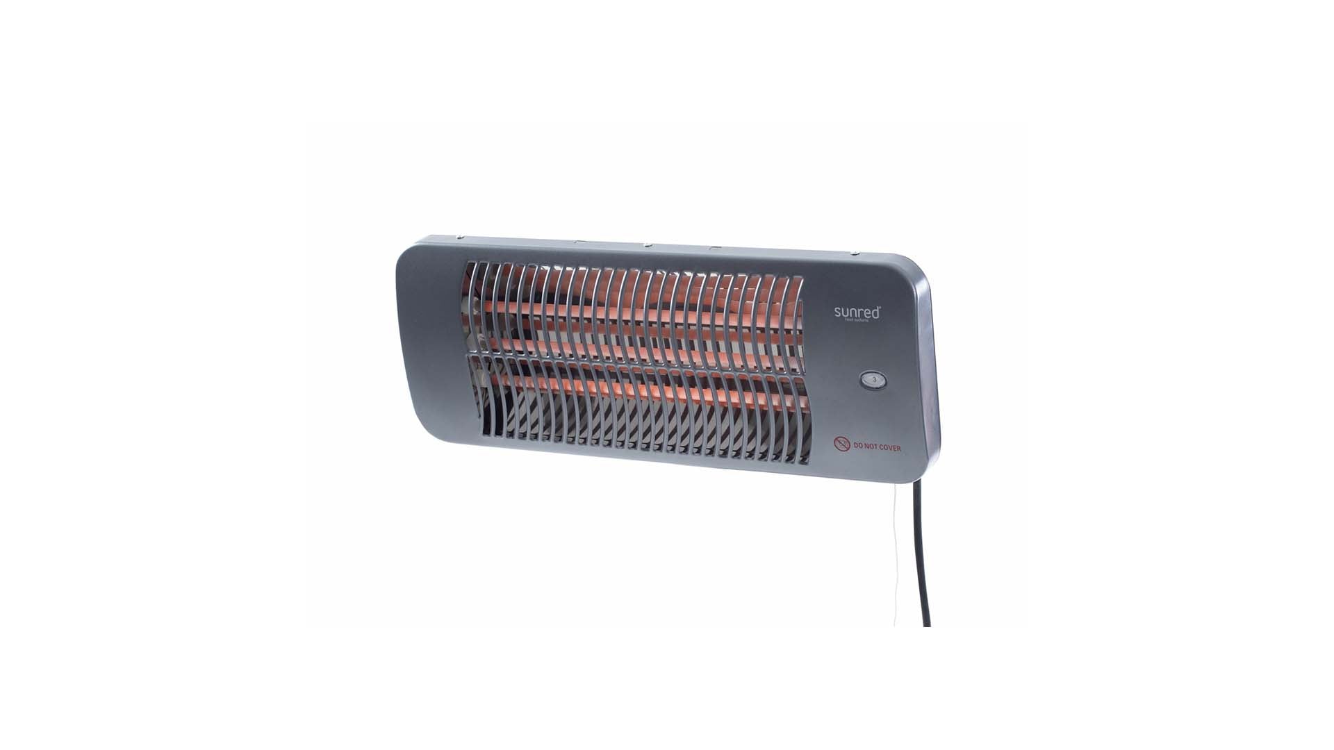 SUNRED LUGO QUARTZ WANDMODEL TERRASVERWARMER GRIJS 2000W LUG-2000W