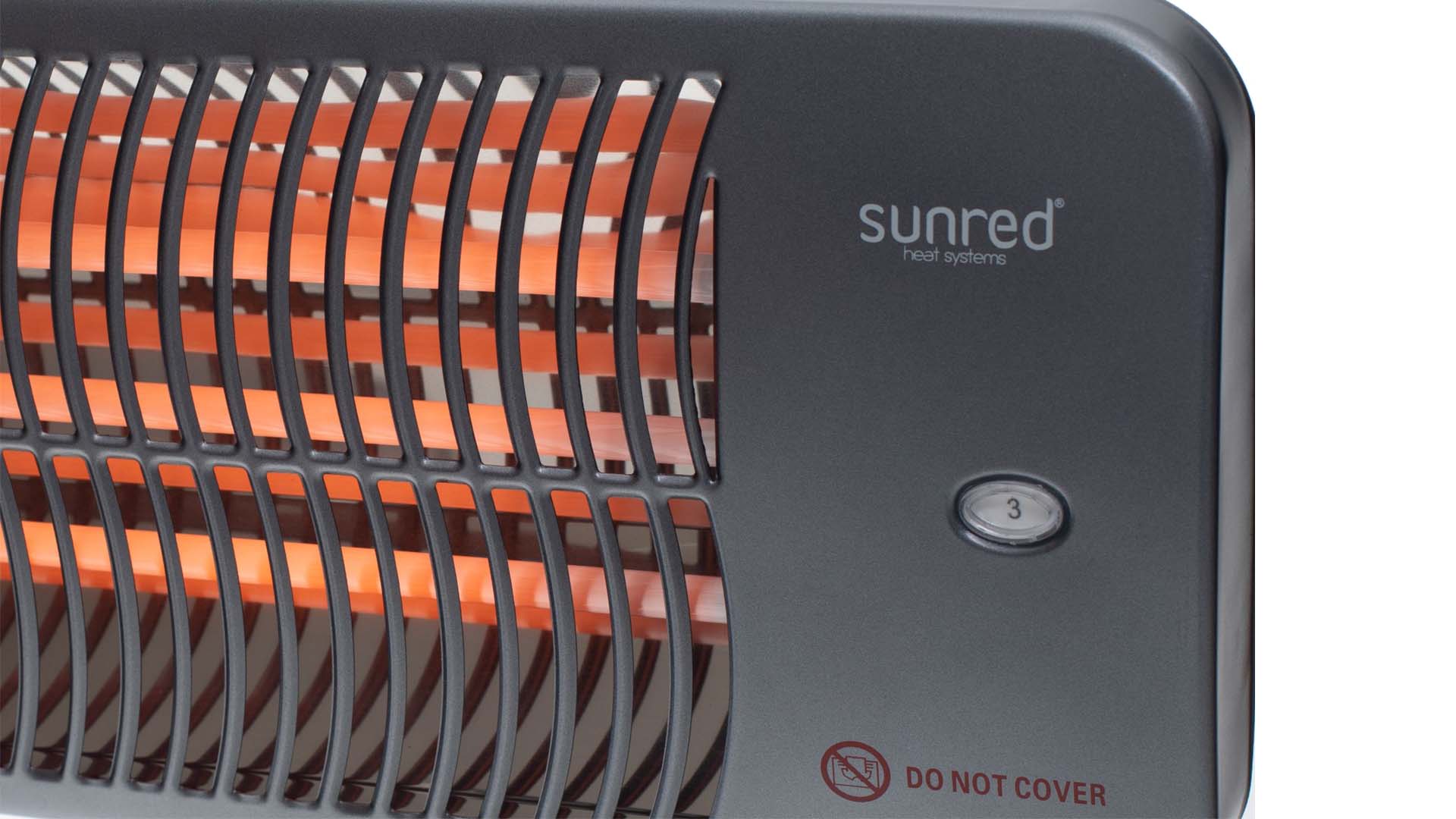 SUNRED LUGO QUARTZ WANDMODEL TERRASVERWARMER GRIJS 2000W LUG-2000W