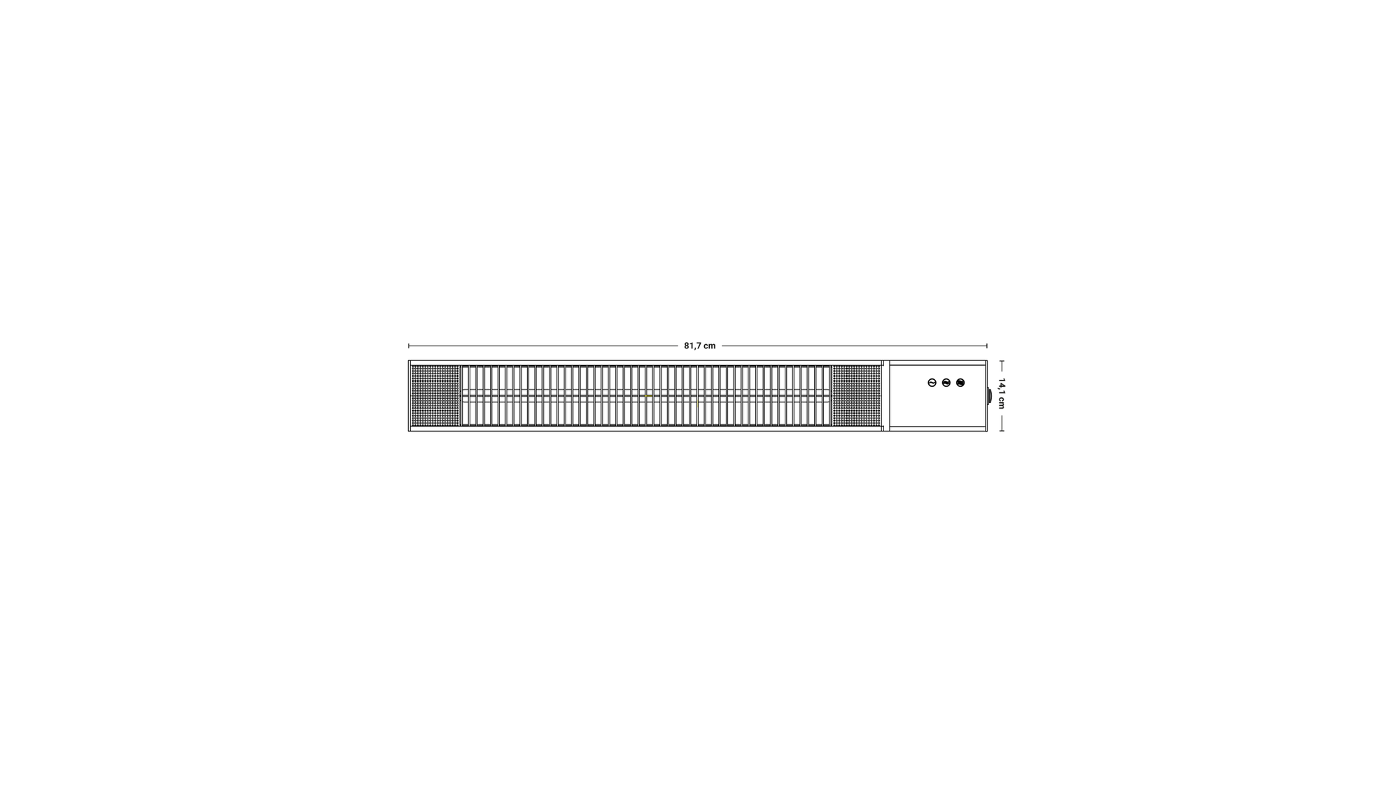 SUNRED DARK WANDMODEL ZWART 1500 WATT