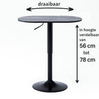 Ceruzo Bijzettafel - Theetafel - Ovaal - Hoogte Verstelbaar - Draaibaar - Zwart