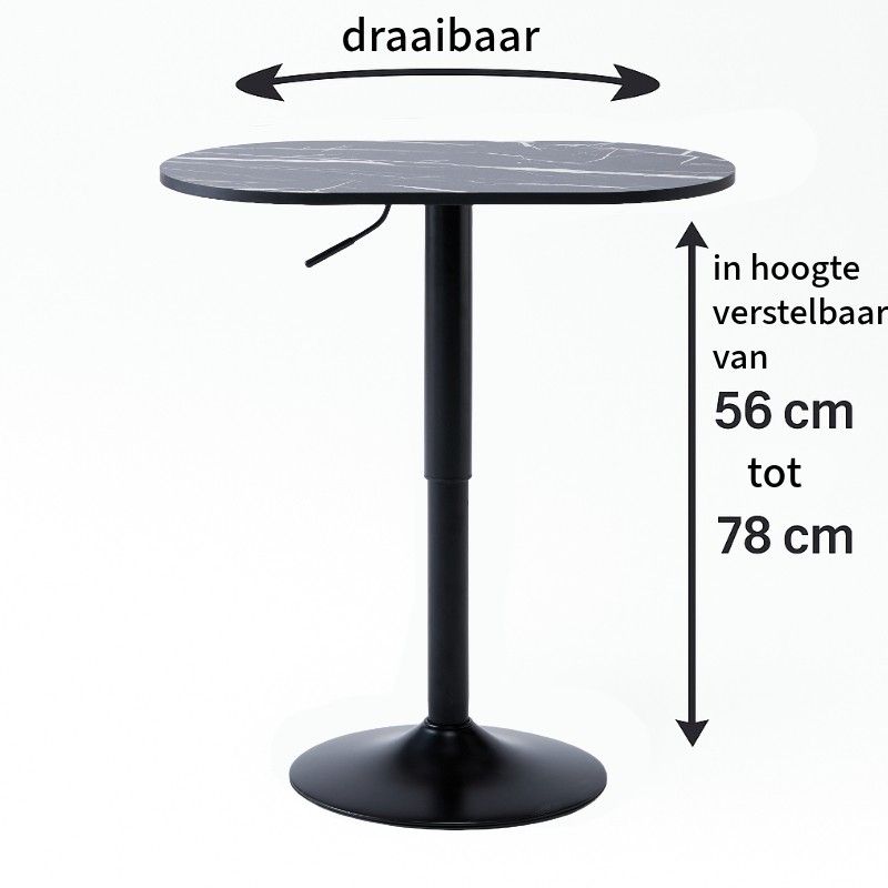 Ceruzo Bijzettafel - Theetafel - Ovaal - Hoogte Verstelbaar - Draaibaar - Zwart