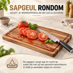 Ceruzo Acacia Houten Snijplank 38X25X2.5 Cm - Met Sapgroef En Handvaten