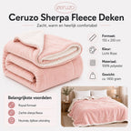 Ceruzo Sherpa Fleece Deken - 150X200 Cm - Roze