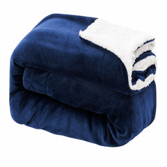 Ceruzo Sherpa Fleece Deken - 150X200 Cm - Blauw