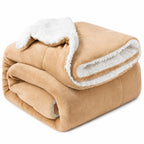 Ceruzo Sherpa Fleece Deken - 150X200 Cm - Beige