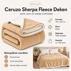 Ceruzo Sherpa Fleece Deken - 150X200 Cm - Beige