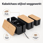 Ceruzo Kabelbox Zwart - 3-Delig