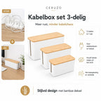Ceruzo Kabelbox Wit - 3-Delig