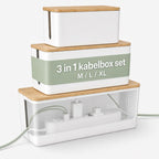 Ceruzo Kabelbox Wit - 3-Delig
