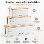 Ceruzo Kabelbox Wit - 3-Delig