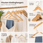Ceruzo 15 Houten Kledinghangers - Naturel