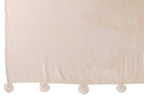 J-LINE PLAID POMPOM POLYESTER LICHT BEIGE - Tuincentrum Lopik